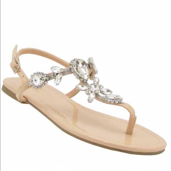 💎Beige Rhinestone Sandals💎NIB - Picture 2 of 2